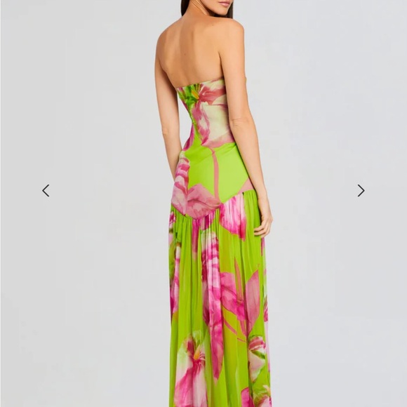 Retrofete Green and Pink Silk Gown. NWT. - Picture 2 of 6